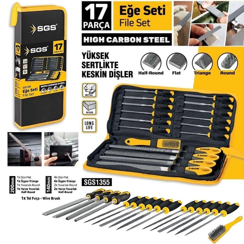 SGS MasterForge 17 Parça Profesyonel Eğe Seti SGS1355 Çantalı