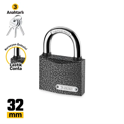 ASMA KİLİT GRİ BOYALI 32MM