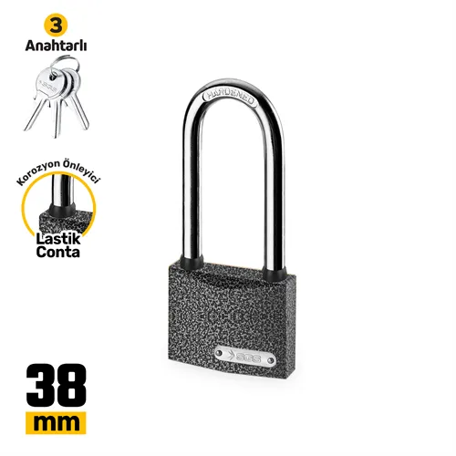 ASMA KİLİT GRİ BOYALI UZUN KANCA 38MM