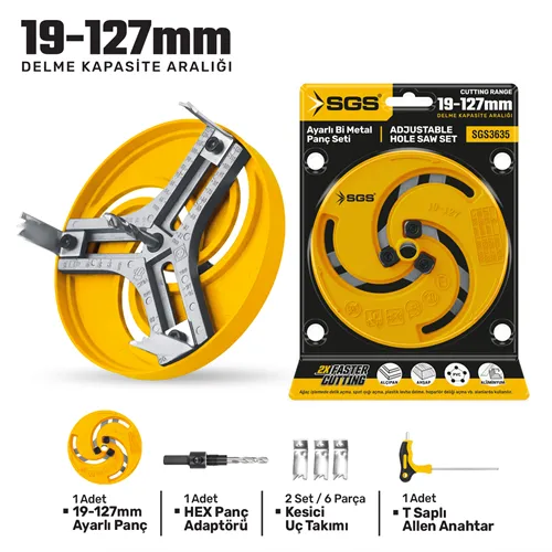 Bİ-METAL AYARLI PANÇ SETİ 19-127 MM