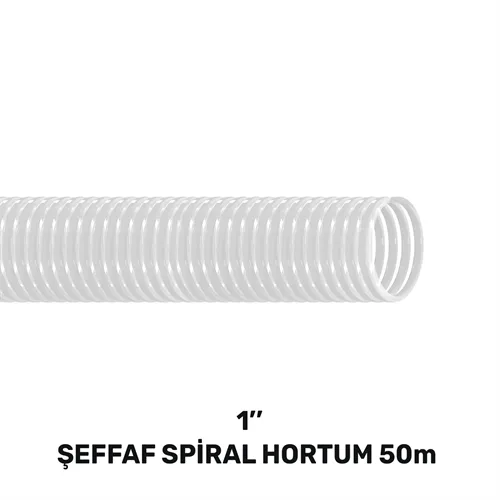 1’’ ŞEFFAF LAVABO&SİFON SPİRAL HORTUM 50 MT (130gr/mt)