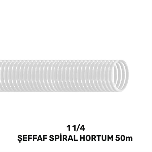 1 1/4’’  ŞEFFAF LAVABO&SİFON SPİRAL HORTUM 50 MT (170gr/mt)