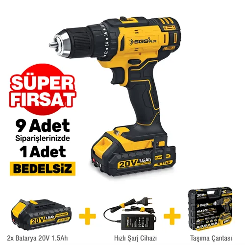 AKÜLÜ VİDALAMA SETİ 20 VOLT (1.5Ah)