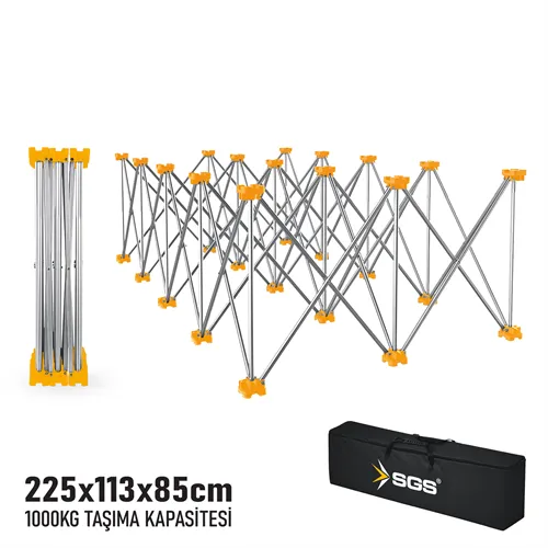 KATLANIR ÇALIŞMA TEZGAHI ALÜMİNYUM 225*113*85 CM (15 AYAK)