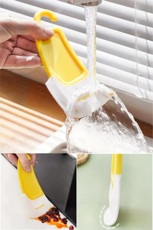 Silikon Uçlu Çizdirmez Çok Amaçlı Spatula Kir Yağ Hamur Kek Kazıyıcı Mutfak Spatulası