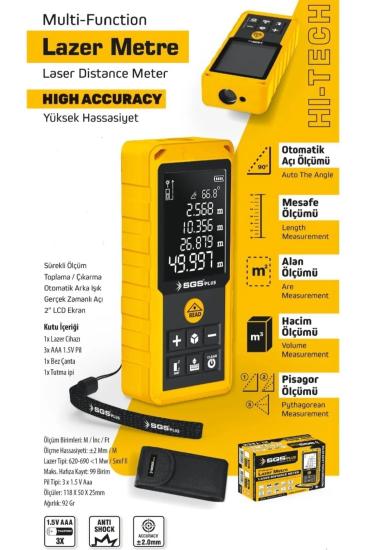 100 Metre Dijital LCD Ekranlı Lazer Metre Alan Ölç