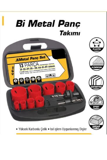 13 Parça Bi Metal Panç Takımı Panç Seti Ahşap Kartonpiyer Sunta