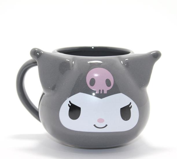 3D Kuromi Figürlü Porselen Kupa Bardak - Gri Renk - Karakter Tasarımı