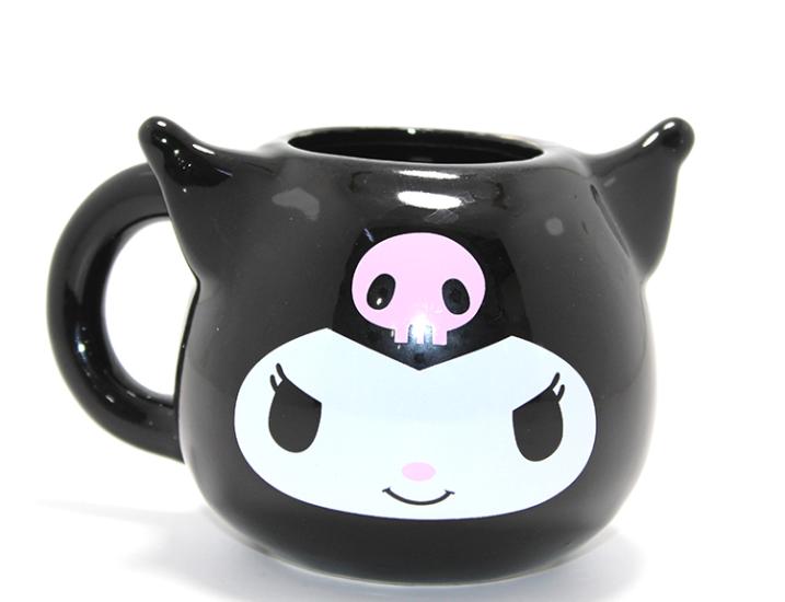 Siyah Renkli 3D Kuromi Porselen Kupa Bardak - İkonik Sanrio Tasarımı