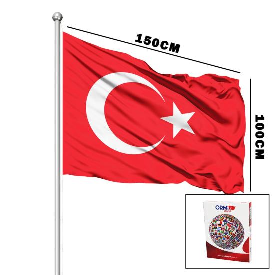 Türk Bayrağı - 100x150 cm - Alpaka Kumaş Türk Bayrağı - 100x150 cm - Alpaka Kumaş
