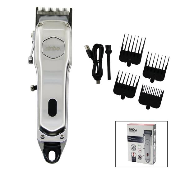 Sinbo Tıraş Makinesi - USB Şarjlı - Çelik Gövde - Kollu Tarak Ayarı