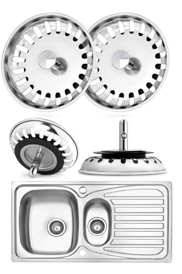2 Adet Çöpmak Paslanmaz Çelik Sifon Süzgeci 8 Cm Lavabo Evye Süzgeci Lavabo Gider Süzgeci