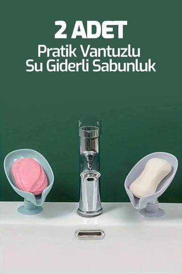 2’ li Pratik Vantuzlu Su Giderli Plastik Katı Sabunluk