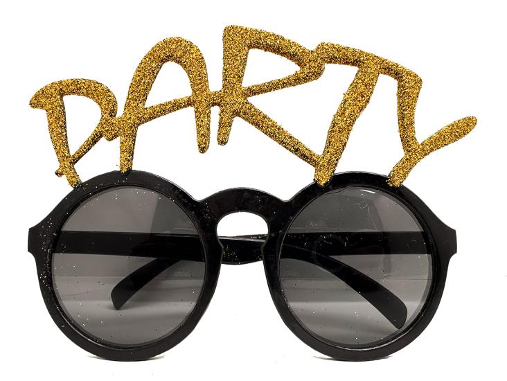 Altın Simli Party Yazılı Parti Gözlüğü Show