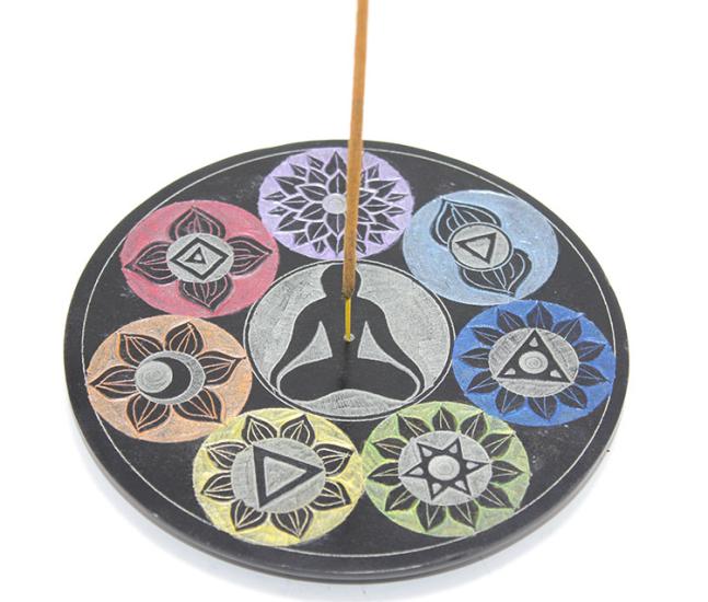 Obsidian Taşı 7 Çakra (Chakra) Tasarımı Tütsülük