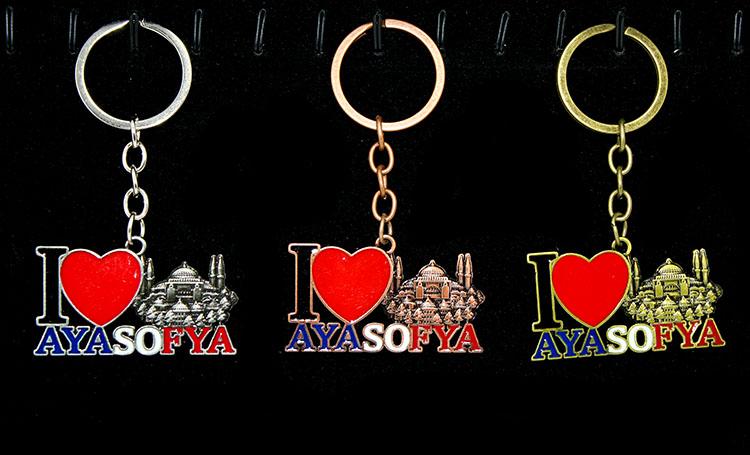 Metal Ayasofya Anahtarlık (I Love Ayasofya)