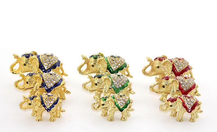 Swarovski Taşlı 3’lü Fil Figürü Model 1