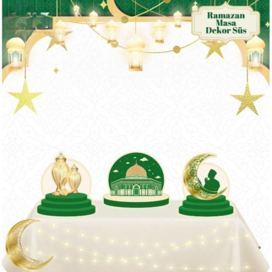 Masa Üstü 3’lü Ramazan Süsü Yeşil
