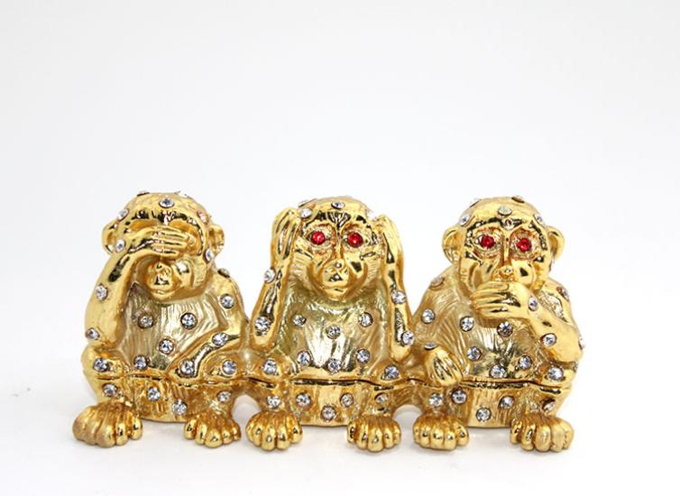 Swarovski Taşlı 3’lü Maymun Seti