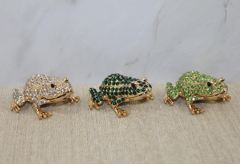 Swarovski Taşlı Minik Figür - Kurbağa Model 2
