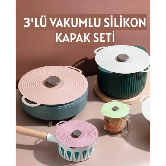 3’lü Vakumlu Silikon Kapak Seti