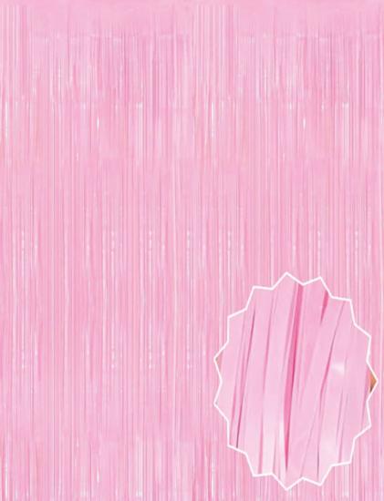 Soft Pembe Püsküllü Kapı Perdesi