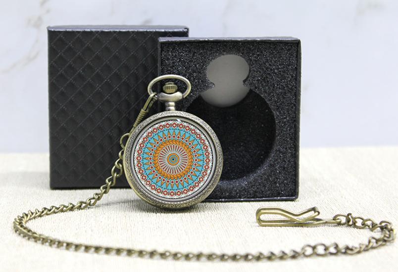 Özel Kutulu Mandala Deseni Köstekli Saat