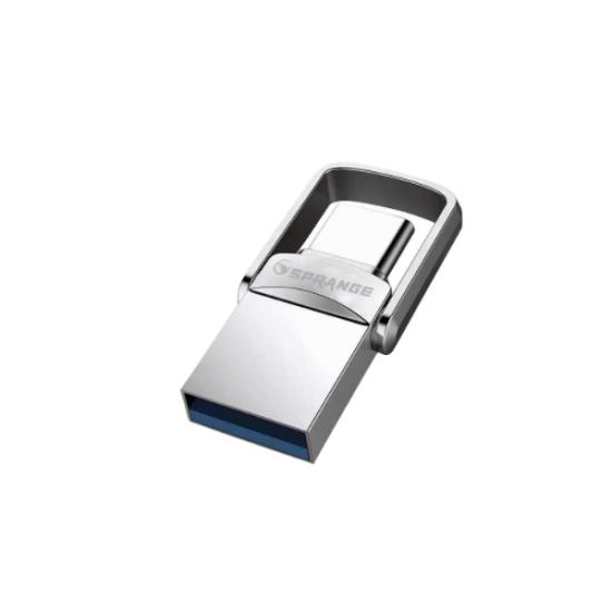 2’si 1 Arada USB 3.2 Type-C Ve USB 64GB Metal Flash Disk