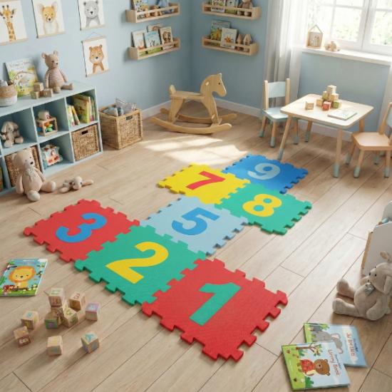 9 Parça Sayılar Puzzle Yer Matı 9 Parça Sayılar Puzzle Yer Matı