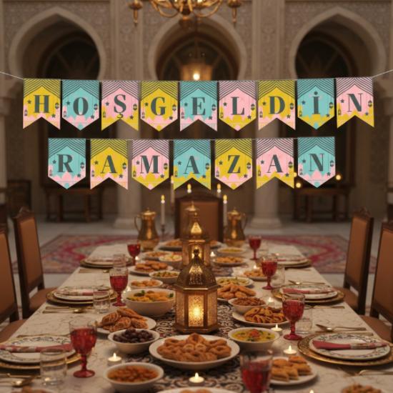 Ramazan Renkli Banner Süs - Hoşgeldin Ramazan