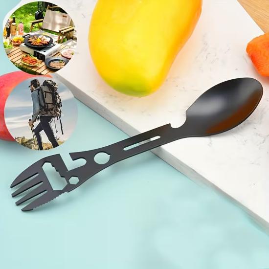Taktiksel Spork Kaşık Çatal - 5 Fonksiyonlu - Paslanmaz Çelik