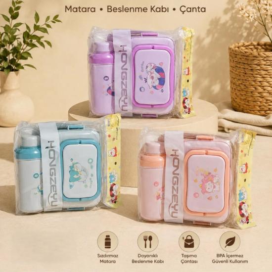Çocuklar İçin Beslenme Seti - Sızdırmaz Matara - Beslenme Kabı - Taşıma Çantası Çocuklar İçin Beslenme Seti - Sızdırmaz Matara - Beslenme Kabı - Taşıma Çantası