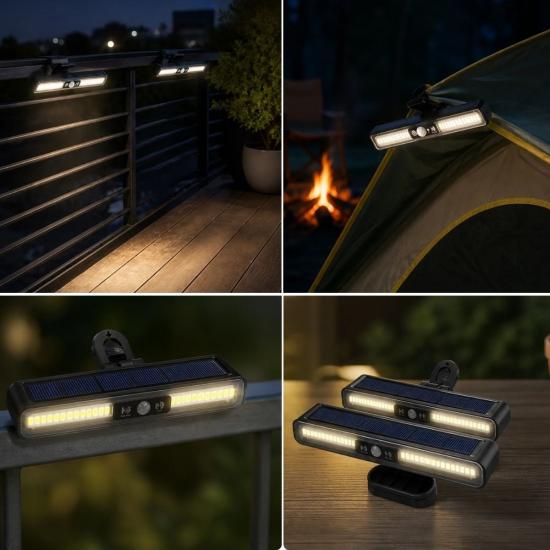2’li Mandallı LED Solar Lamba - 36 LED - Hareket Sensörlü - 3 Modlu