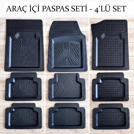 Araç İçi Paspas Seti - 4’lü Set - Karışık Desenler - Kauçuk - Kaymaz Yüzey