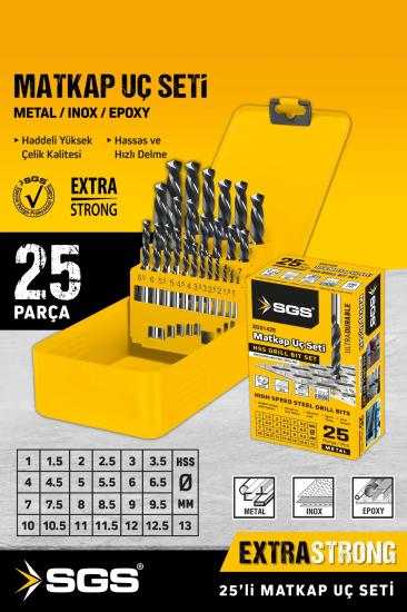 25 Parça HSS Lüks Matkap Ucu Seti SGS 1420