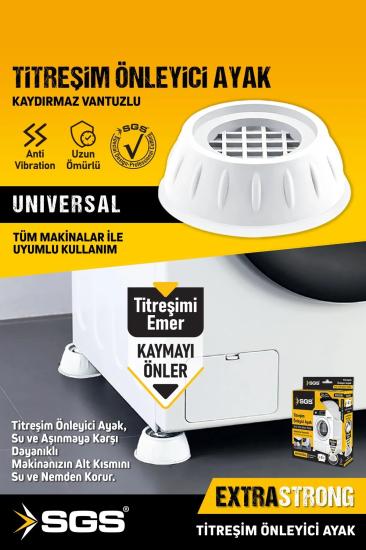 4 Adet Çamaşır Makinesi Titreşim Ve Ses Önleyici Kaydırmaz Vantuzlu Ayak