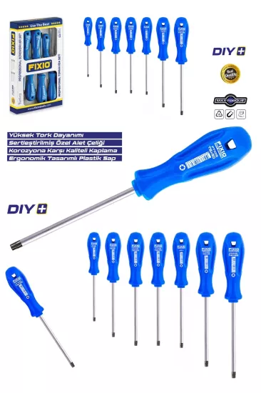 7 Parça Torx Tornavida Takımı Seti Fixio FT7000