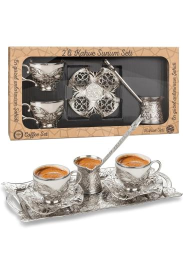 8 Parça 2 Kişilik Otantik Cezveli Kahve Seti