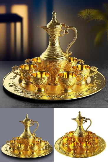 8 Parça Lüks Gold Renk Otantik Zemzem Takımı