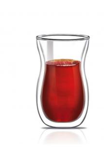 Biterse Çift Cidarlı Çift Katmanlı Çay Bardak Cidarlı Çay Bardağı 2 Li