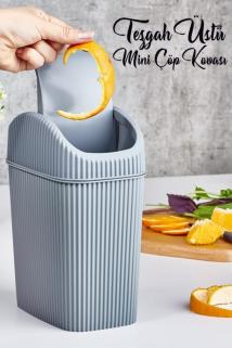 Biterse Mini Tezgah Üstü Luna Kapaklı Çöp Kovası 2,5 Litre