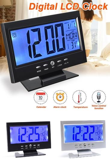 Biterse Alkış Sensörlü LED Dijital Masa Saati (Alarm+Termometre)
