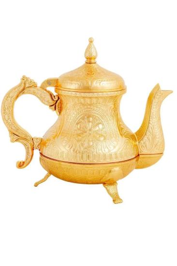 Antik Zamak Hediyelik Süs Çaydanlık Demlik Gold
