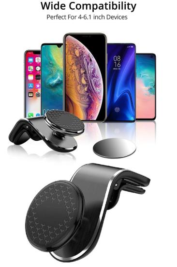 Araba Klimasına Takılan Mandallı 360 Mıknatıslı Telefon Tutucu