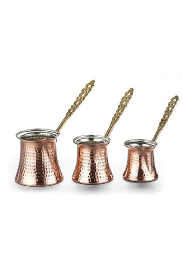 Bakır Cezve Seti 3 lü Set