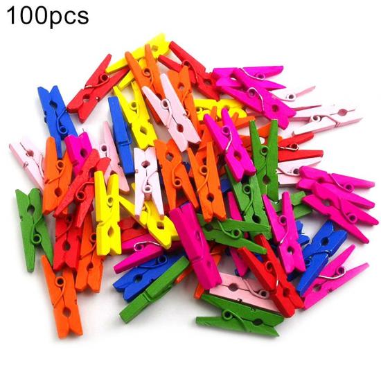 Biterse Renkli Ahşap Mandal 100 Adet