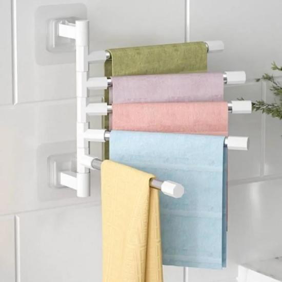 Biterse Hareketli 5 Kollu Banyo Mutfak Askısı Havlu Askısı Çok Amaçlı Askılık