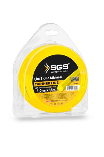 Çim Tırpan Ot Biçme Misinası Altıgen Sarı 3mm 56 M