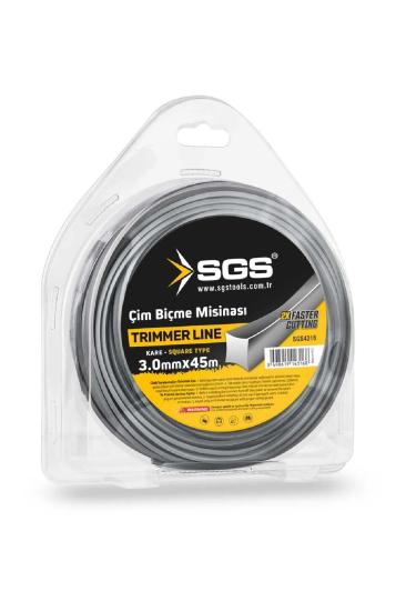 Çim Tırpan Ot Biçme Misinası Kare Gri 3mm 45 Metre