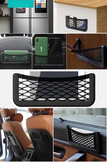 Çok Amaçlı Araç İçi Telefon Tutucu Torpidoya Yapışan File 15x8 Cm